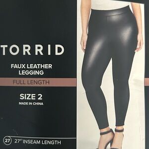 Torrid Black Faux Leather Leggings size 2 (16-18)
